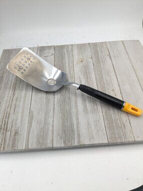 Top Drawer Stainless Steel #1 Slotted Spatula W/ Drain Hole Black Yellow Handle